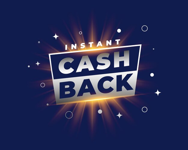 oferta de bonificación de reembolso instantáneo fondo con efecto de luz
