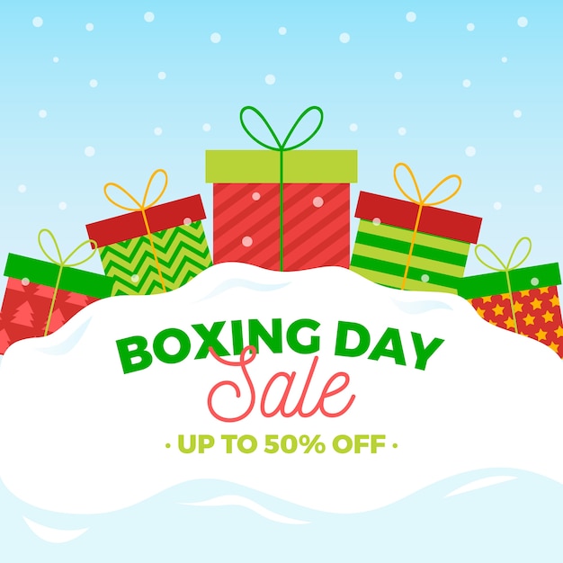 Oferta de día de boxeo en diseño plano