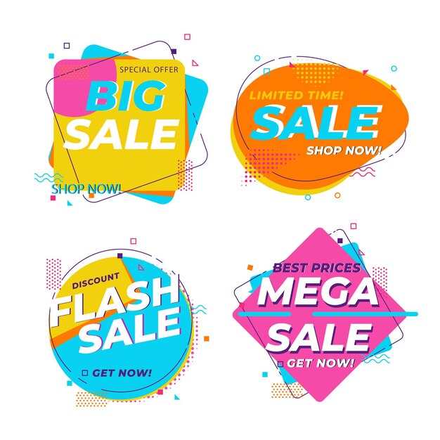 Oferta especial de colecciones de etiquetas de venta