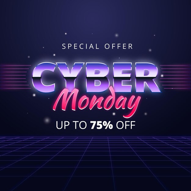Oferta especial retro futurista cyber monday