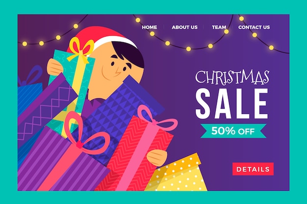 Oferta de navidad plantilla de página de destino