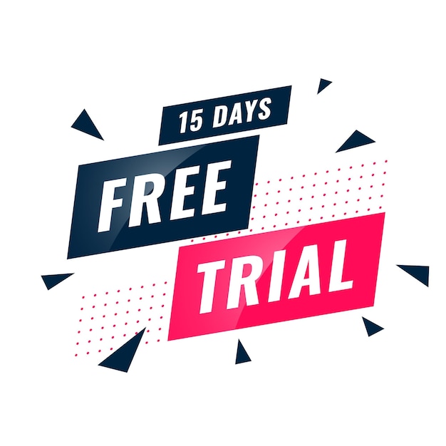 oferta de prueba gratuita moderna de fondo durante 15 días acceso completo