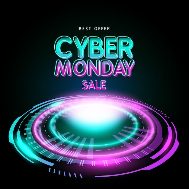 Oferta y venta de banner de cyber monday