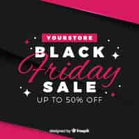 Vector gratuito oferta de viernes negro en diseño plano