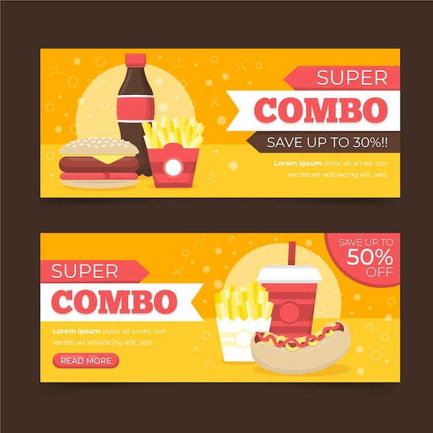 Ofertas combo - concepto de banners