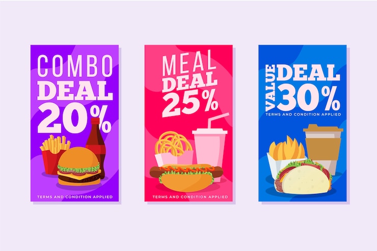Vector gratuito ofertas combo - concepto de banners