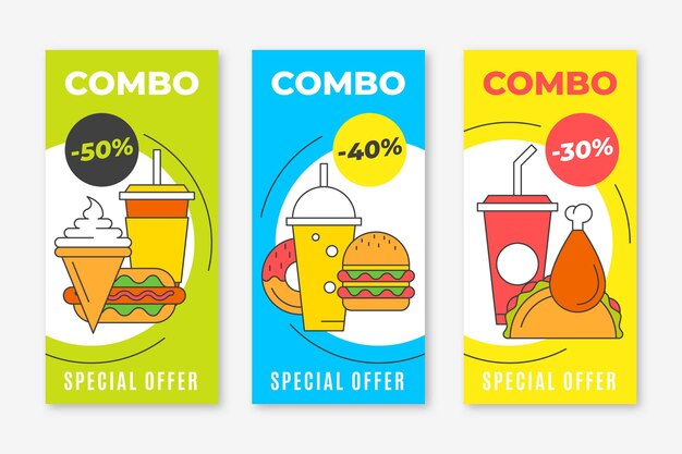 Ofertas combo - concepto de banners