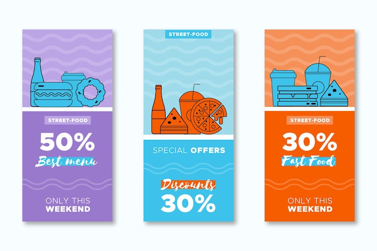 Vector gratuito ofertas combo - concepto de banners