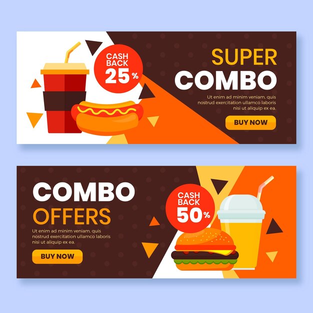 Ofertas combo - concepto de banners