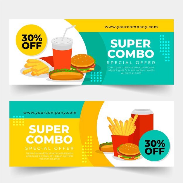 Ofertas combo - concepto de banners