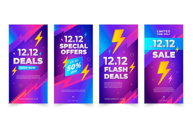 Vector gratuito ofertas especiales colección de historias