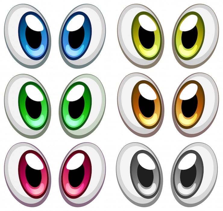 Vector gratuito ojos aislados en blanco