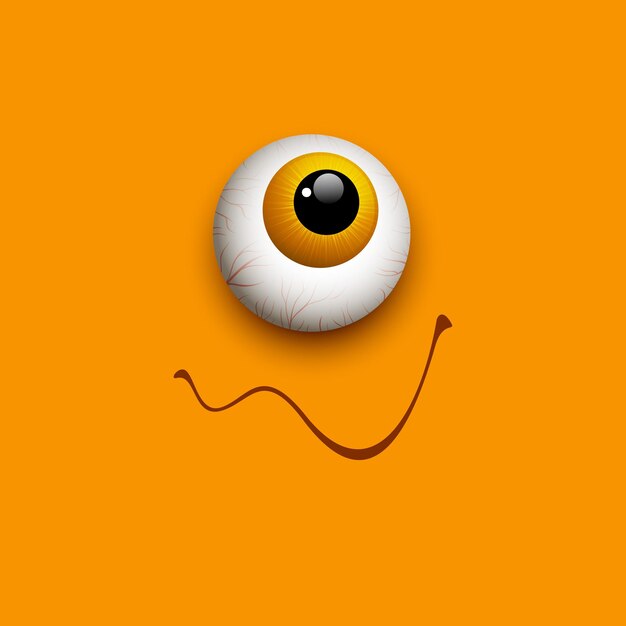 Ojos divertidos del monstruo de la tarjeta de felicitación de Halloween. Ilustración vectorial eps 10