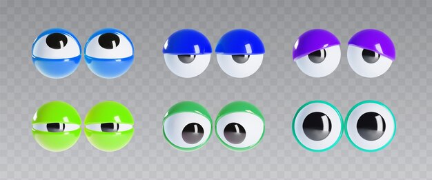 Los ojos de Google están aislados en un fondo transparente.