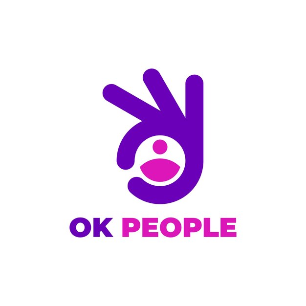 Okey mano y usuario o icono de personas