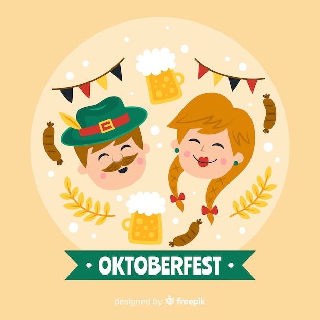 Oktoberfest mujer y hombre riendo