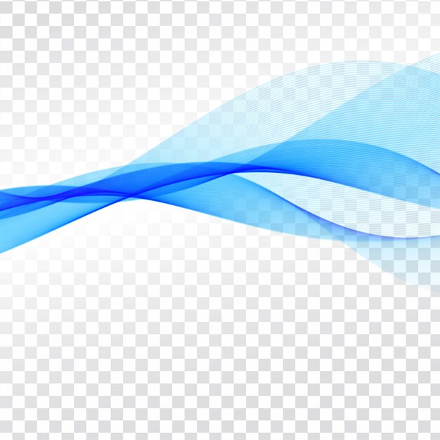 Ola azul moderno fondo transparente
