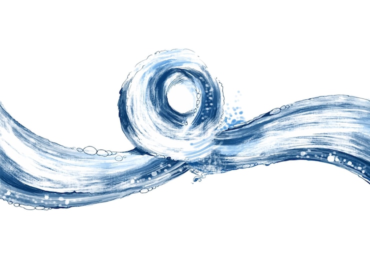 Vector gratuito olas del mar bajo el agua fondo del día mundial del océano