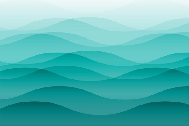 Las olas marinas de color océano turquesa con ondas de fondo