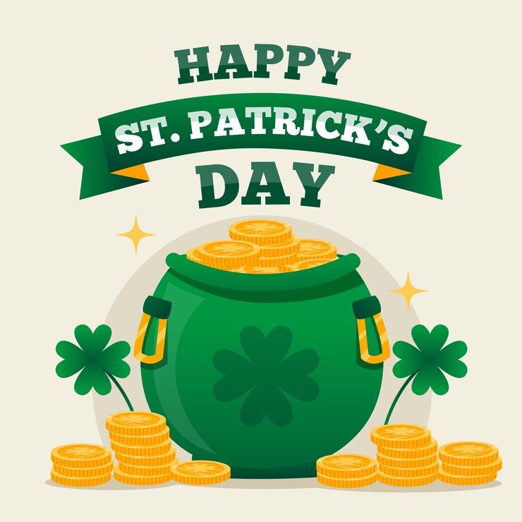 Vector gratuito olla con monedas para st. día de san patricio