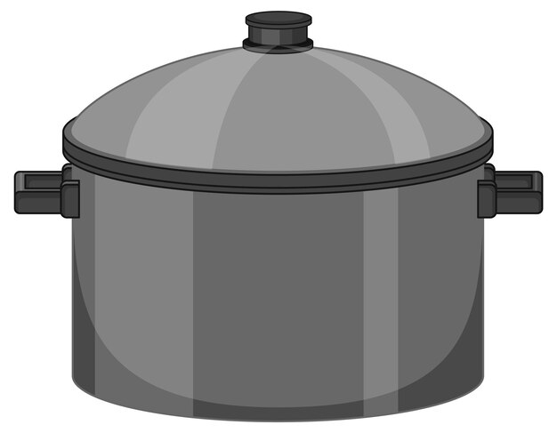 Una olla con tapa sobre fondo blanco.