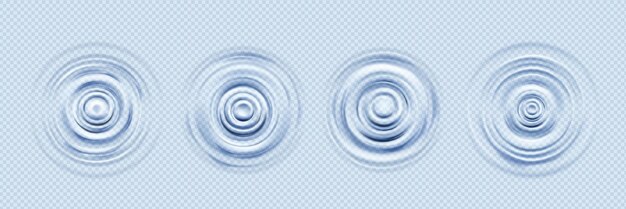 Onda de agua onda vector salpicadura efecto de movimiento Círculo música sonido textura 3d realista aislado suave charco redondo vista superior Cayendo gota con anillo concéntrico blanco Resumen azul piscina aqua impacto