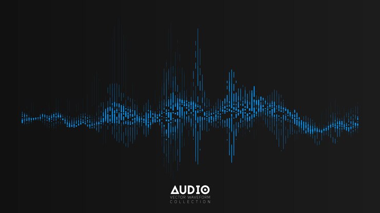 Vector gratuito onda de audio vectorial. oscilación de ondas de música abstracta. visualización de ondas de sonido futurista. muestra de tecnología de música sintética. tune la impresión. frecuencias distorsionadas.