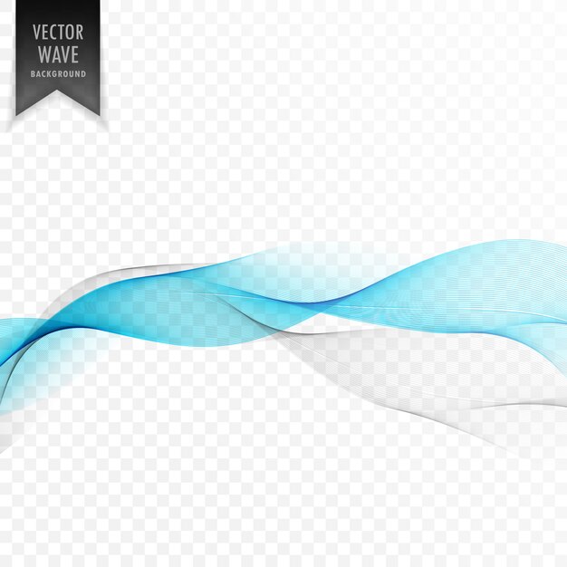 onda azul y gris abstracta sobre fondo transparente