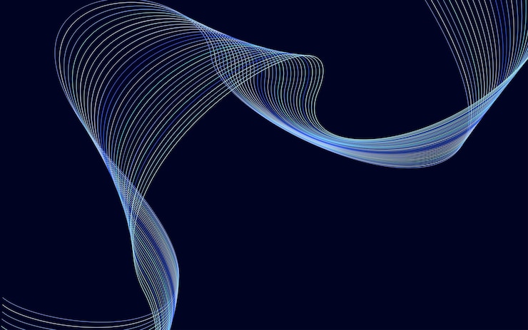 Vector gratuito onda brillante colorida con líneas línea ondulada curvada raya suave elemento de diseño