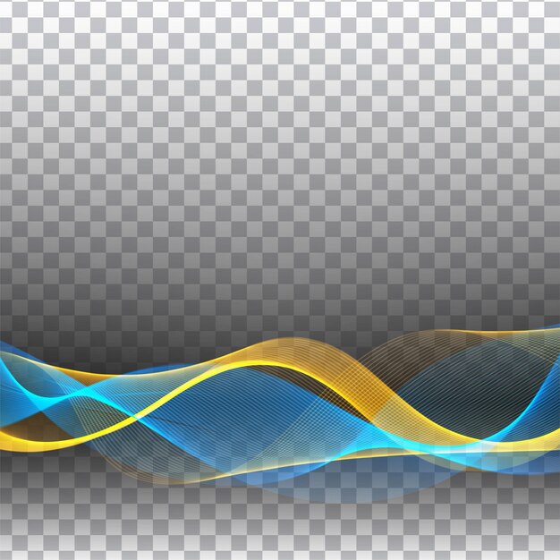 Onda colorida abstracta elegante fondo transparente