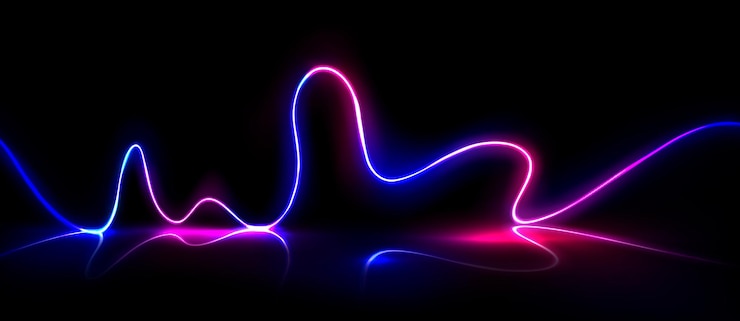 Vector gratuito la onda láser de neón para el concepto de ecualizador de música