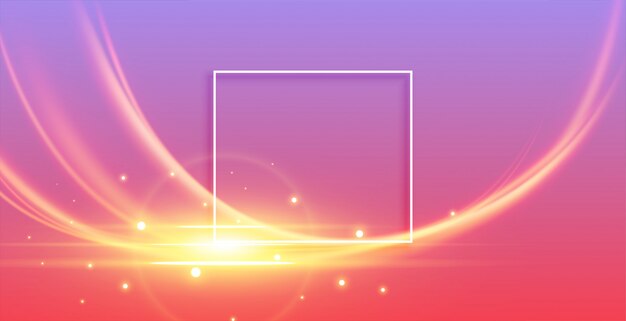 Onda de luz abstracta que brilla intensamente con destellos