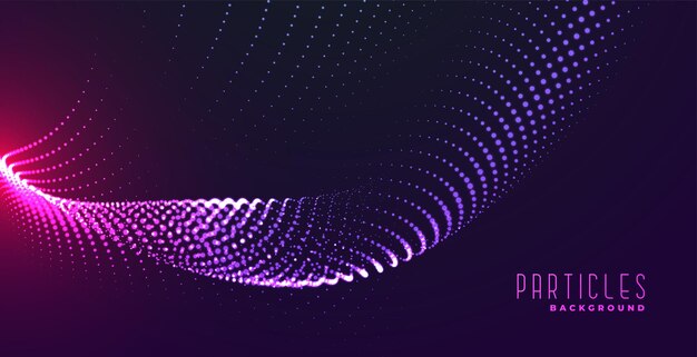 Onda de partículas abstractas con fondo de efectos de luz