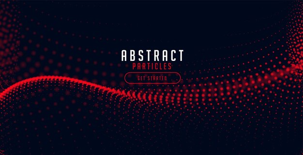 Onda de partículas de semitono rojo sobre fondo negro