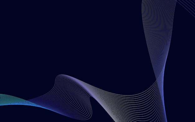 Onda con sombra Líneas de degradado azul abstractas sobre un fondo