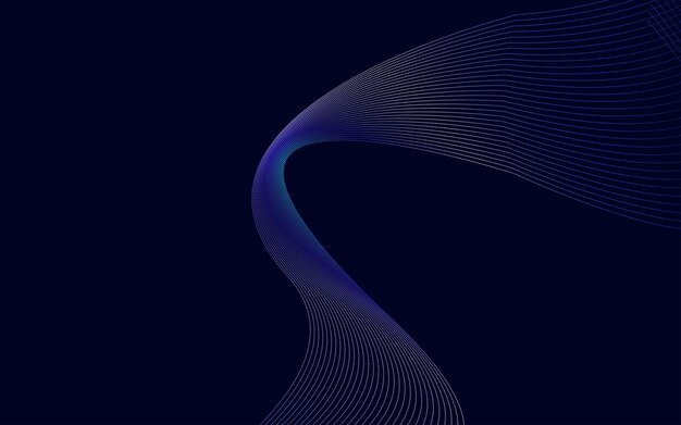 Onda con sombra Líneas de degradado azul abstractas sobre un fondo