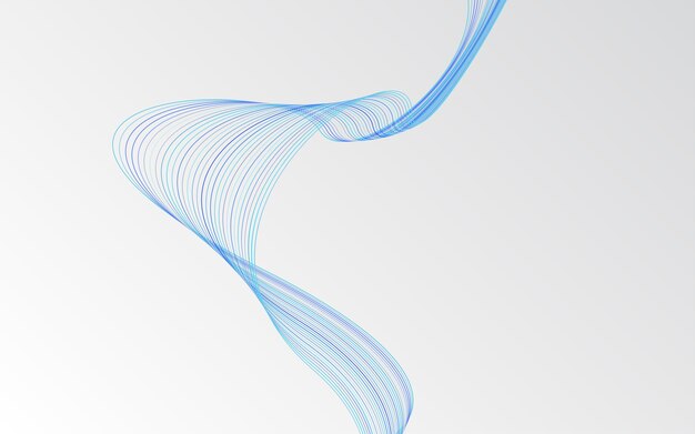 Onda con sombra Resumen líneas azules sobre un fondo