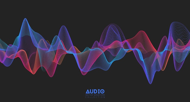 Vector gratuito onda de sonido de audio 3d