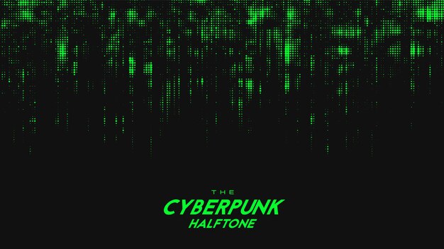 Onda de sonido de semitono cyberpunk verde abstracto