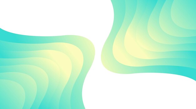 Ondas abstractas en cian y amarillo con transiciones suaves
