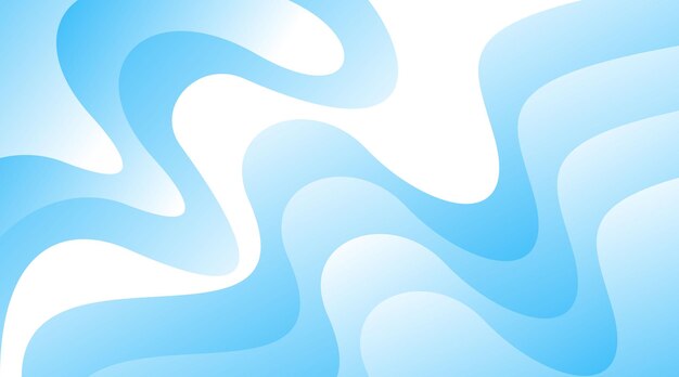 Ondas azules abstractas que fluyen sobre un fondo blanco