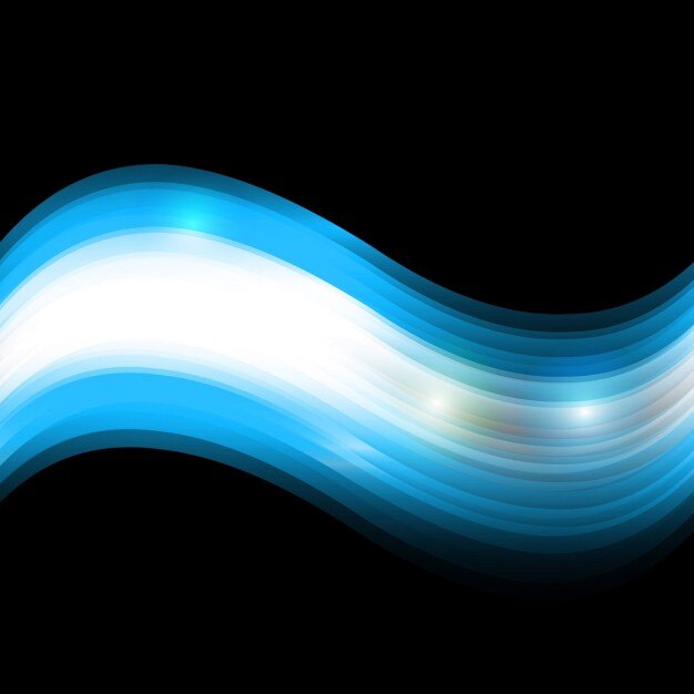 Vector gratuito ondas azules brillantes
