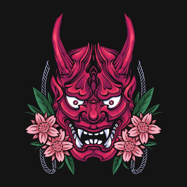 Oni demonio con diseño de sakura