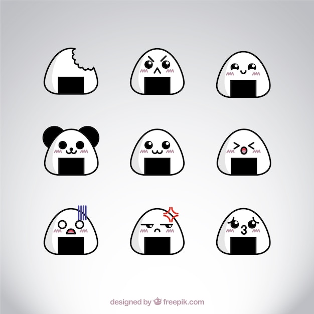 Vector gratuito onigiri japoneses