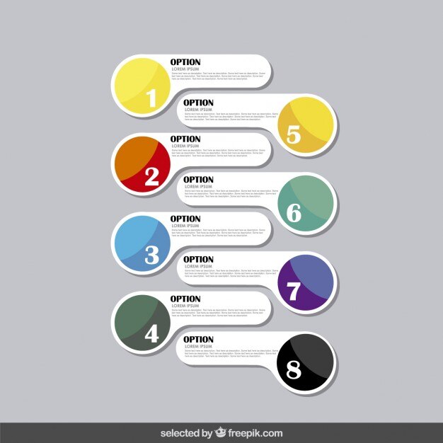 Opciones infografía dibujada a mano en estilo moderno