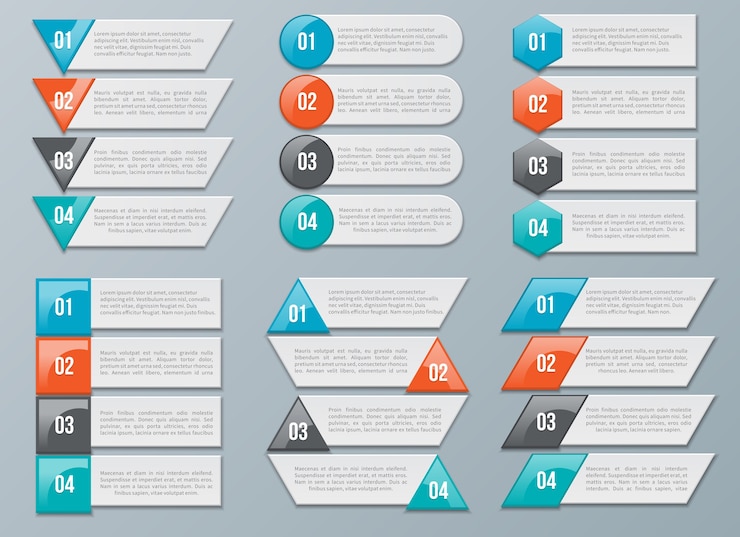 Vector gratuito opciones numéricas para infografías. información de datos numerados, gráfico. ilustración vectorial