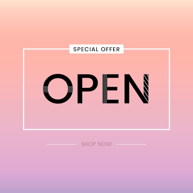 Vector gratuito open sign oferta especial vector