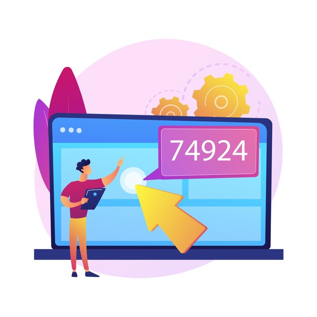 Optimización de motores de búsqueda. Personaje de dibujos animados especialista en SEO que aumenta el tráfico y la visibilidad del sitio web. Marketing en Internet, publicidad, focalización.