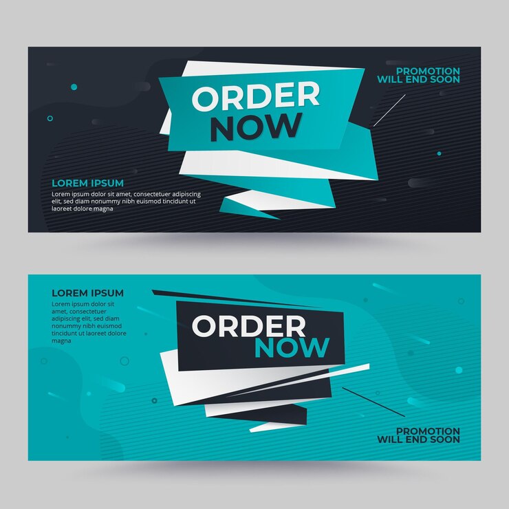 Vector gratuito ordene ahora conjunto de banners