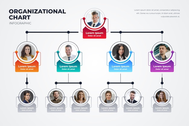 Organigrama degradado con foto